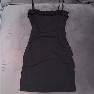 Ruffle Black Mini Dress